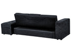 Sofa Bed FALSTER Fabric Black with Storage 3 Seater