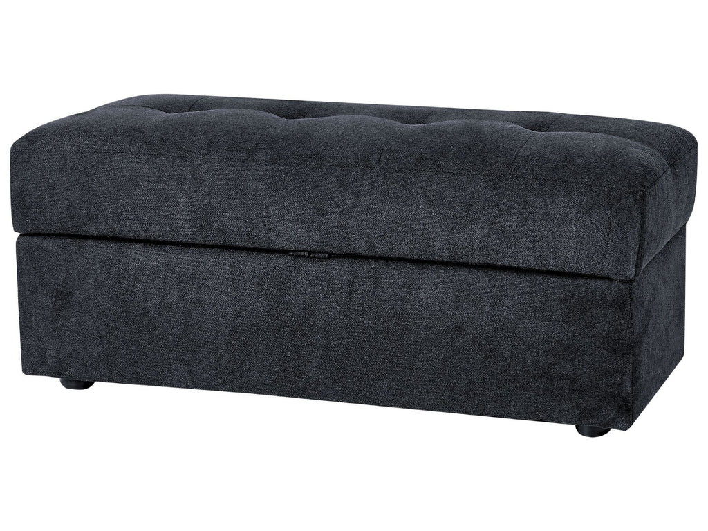 Sofa Bed FALSTER Fabric Black with Storage 3 Seater
