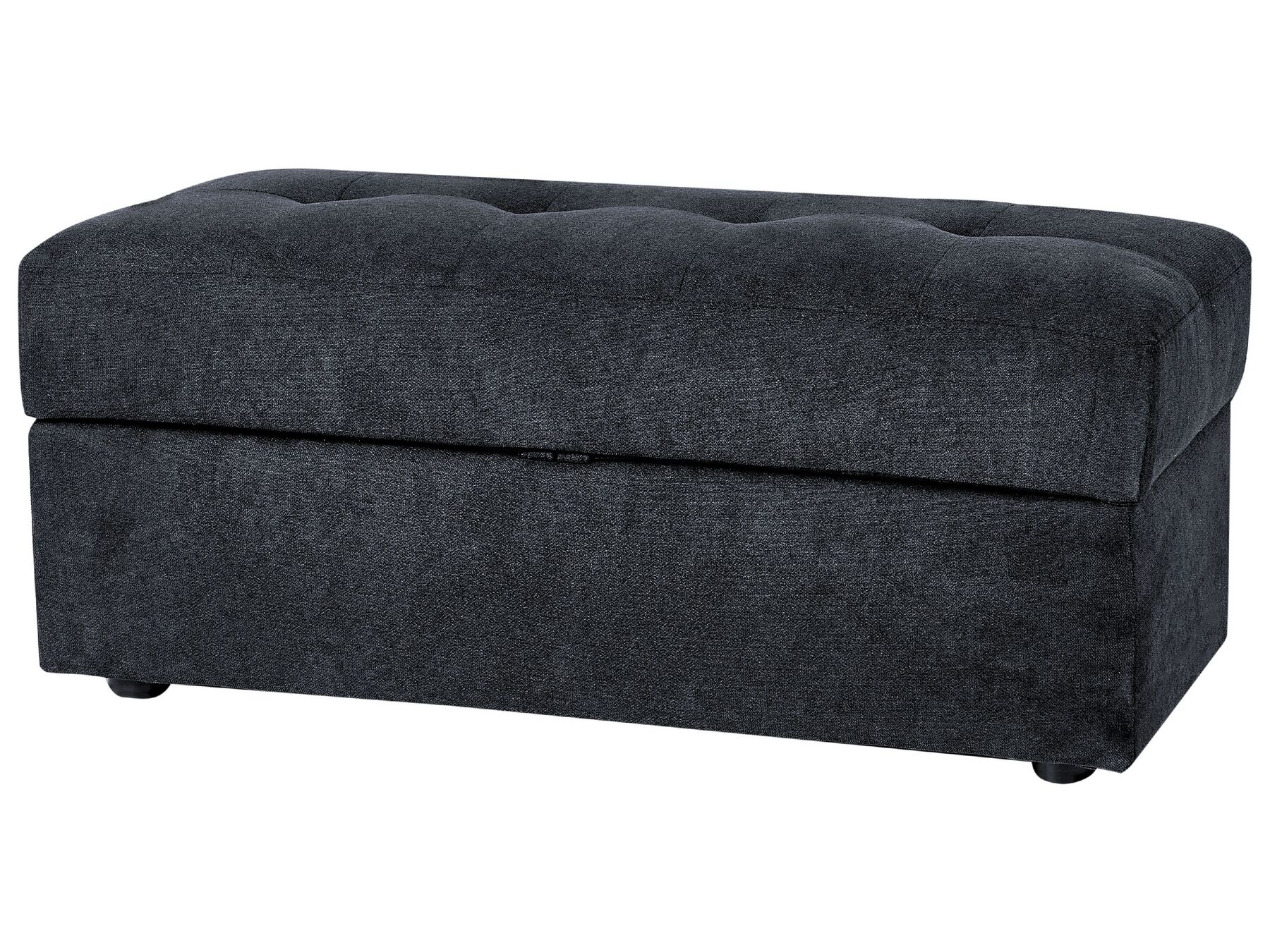 Sofa Bed FALSTER Fabric Black with Storage 3 Seater