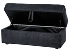 Sofa Bed FALSTER Fabric Black with Storage 3 Seater