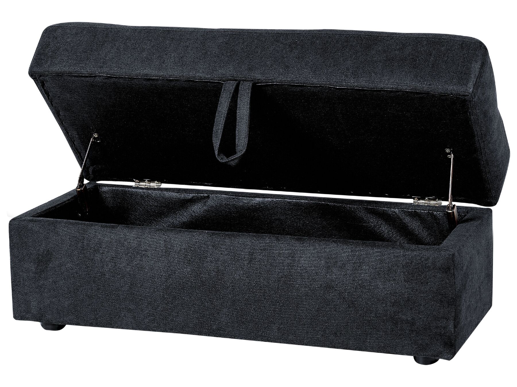 Sofa Bed FALSTER Fabric Black with Storage 3 Seater