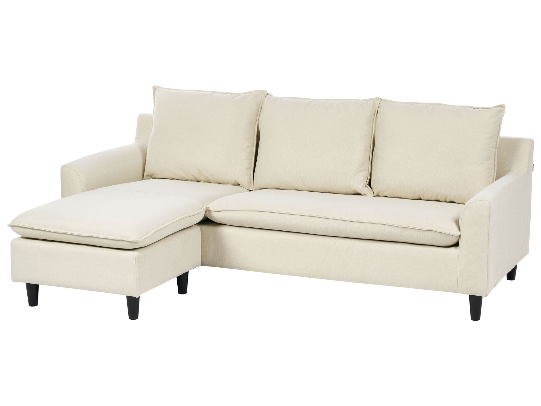 Corner Sofa ELVENES Fabric Light Beige 3 Seater Right Hand