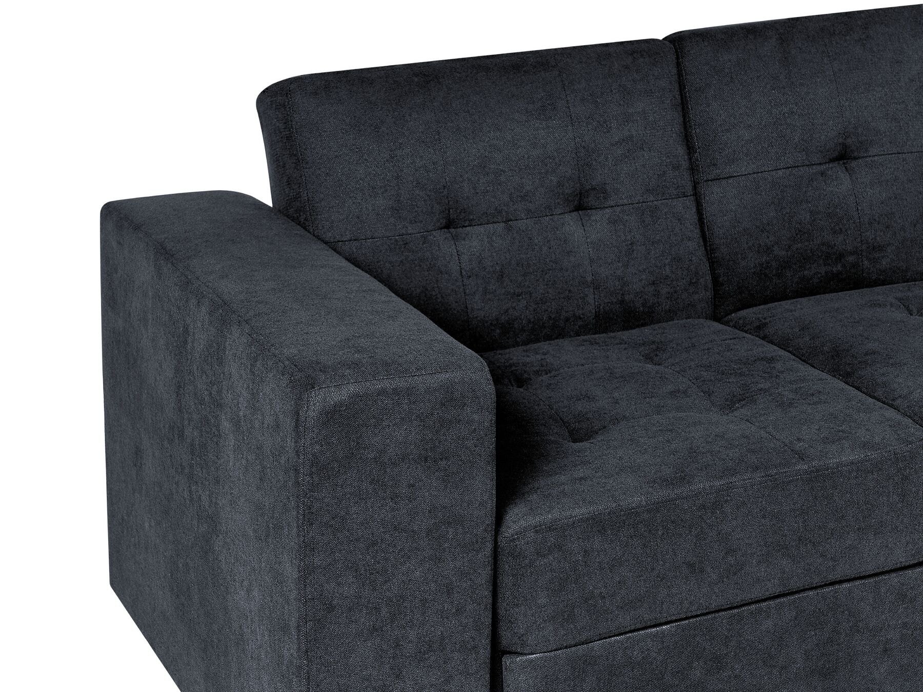 Sofa Bed FALSTER Fabric Black with Storage 3 Seater