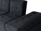 Sofa Bed FALSTER Fabric Black with Storage 3 Seater