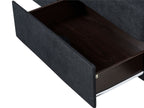 Sofa Bed FALSTER Fabric Black with Storage 3 Seater