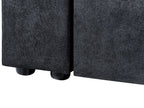 Sofa Bed FALSTER Fabric Black with Storage 3 Seater