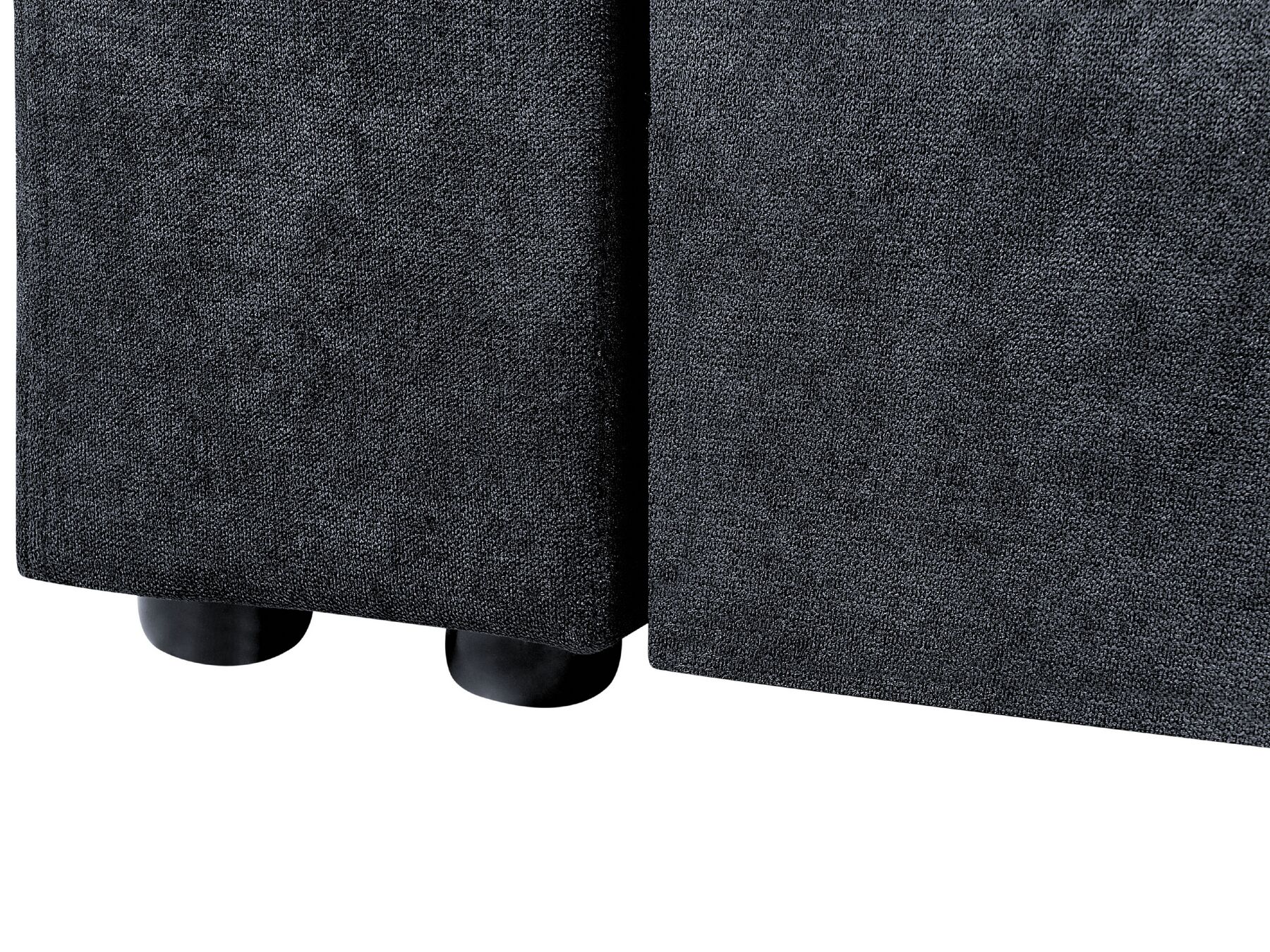 Sofa Bed FALSTER Fabric Black with Storage 3 Seater