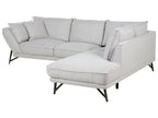 Left Hand Linen Corner Sofa Light Grey ELGA