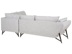 Left Hand Linen Corner Sofa Light Grey ELGA