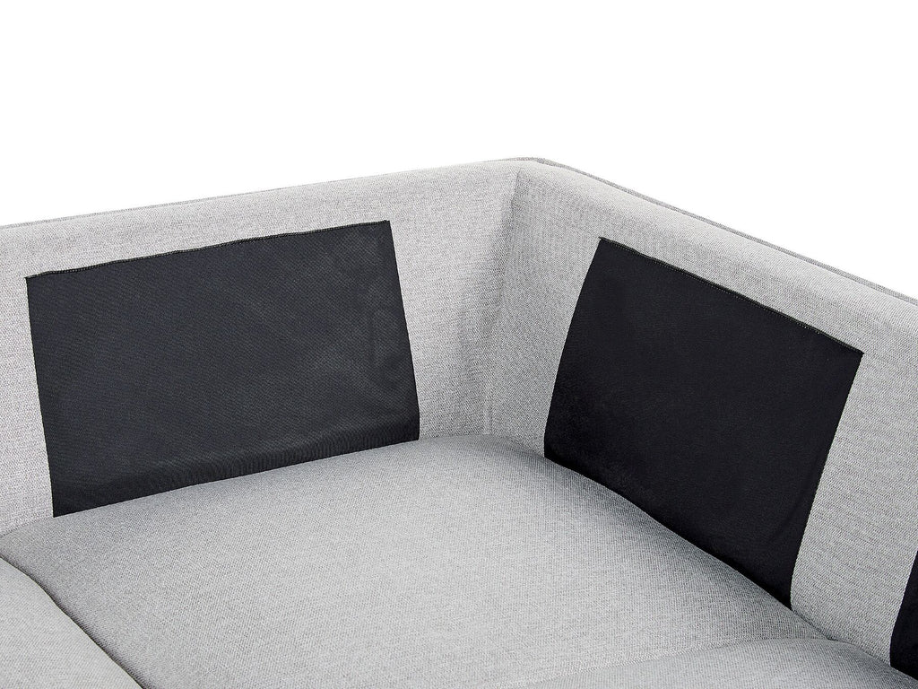 Left Hand Linen Corner Sofa Light Grey ELGA
