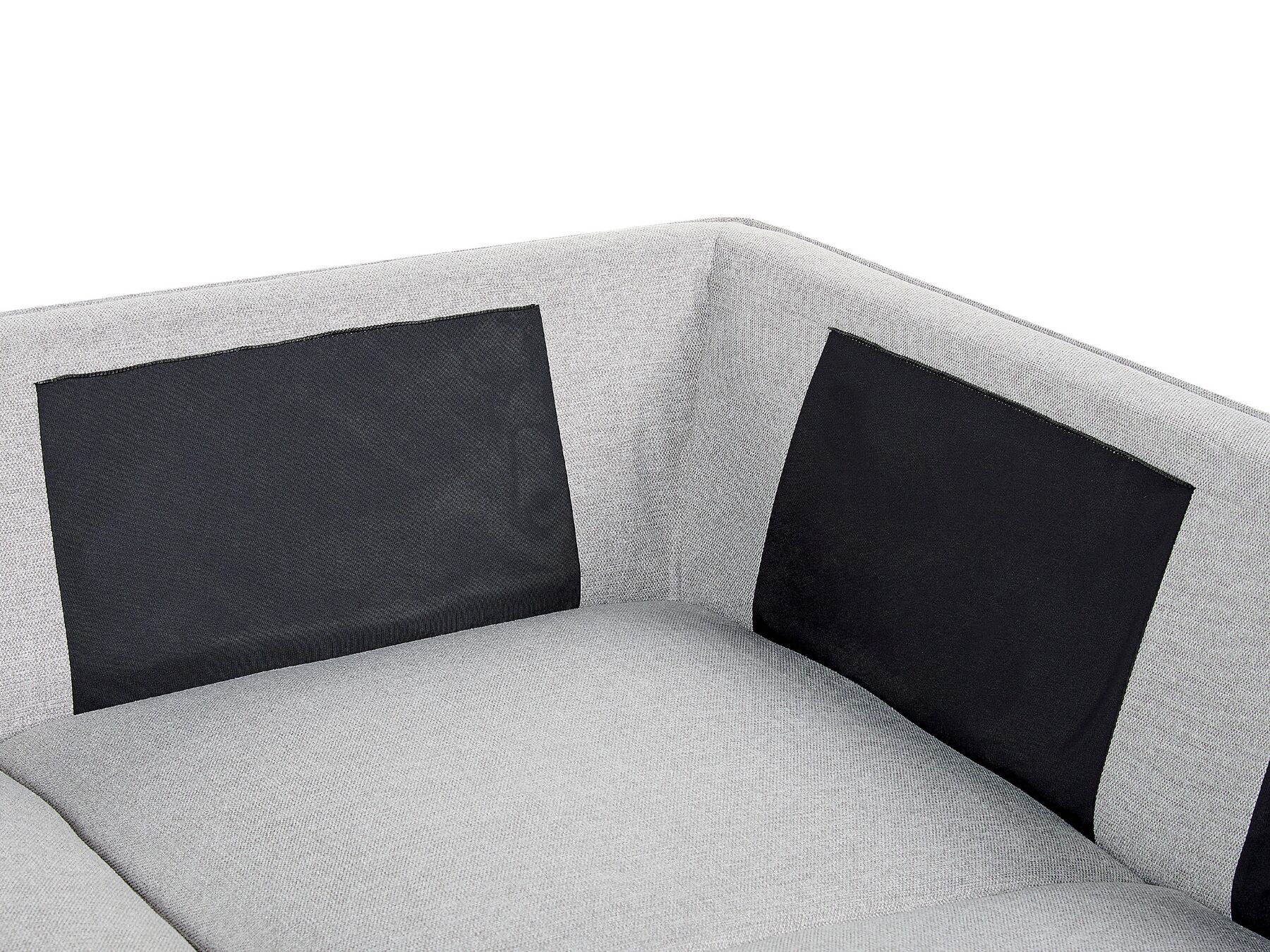 Left Hand Linen Corner Sofa Light Grey ELGA