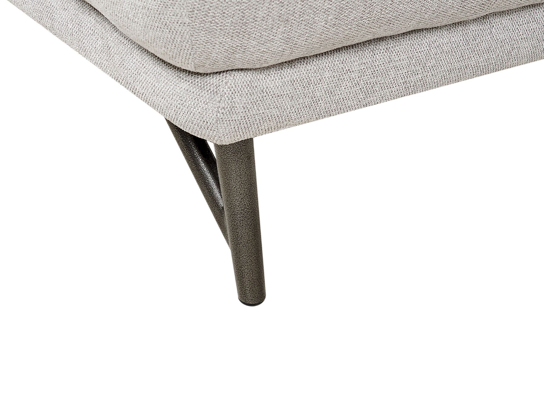 Left Hand Linen Corner Sofa Light Grey ELGA