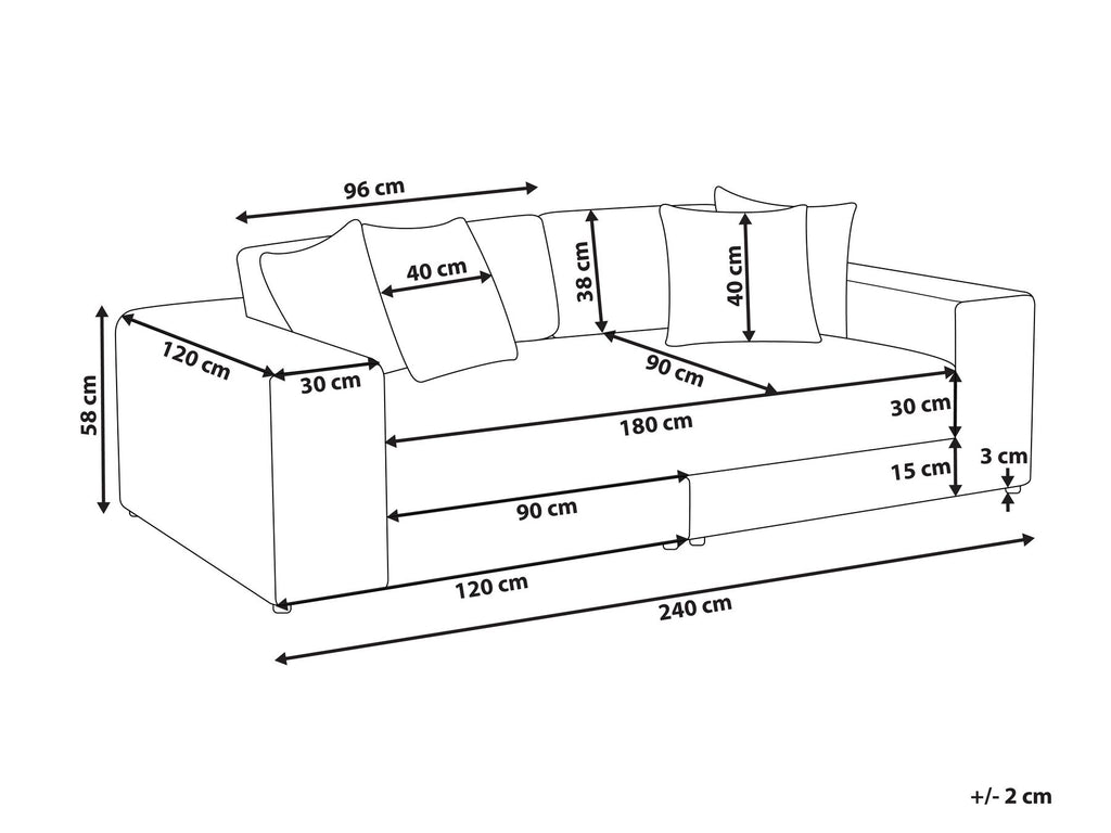 3 Seater Sofa Taupe GLORVIKA