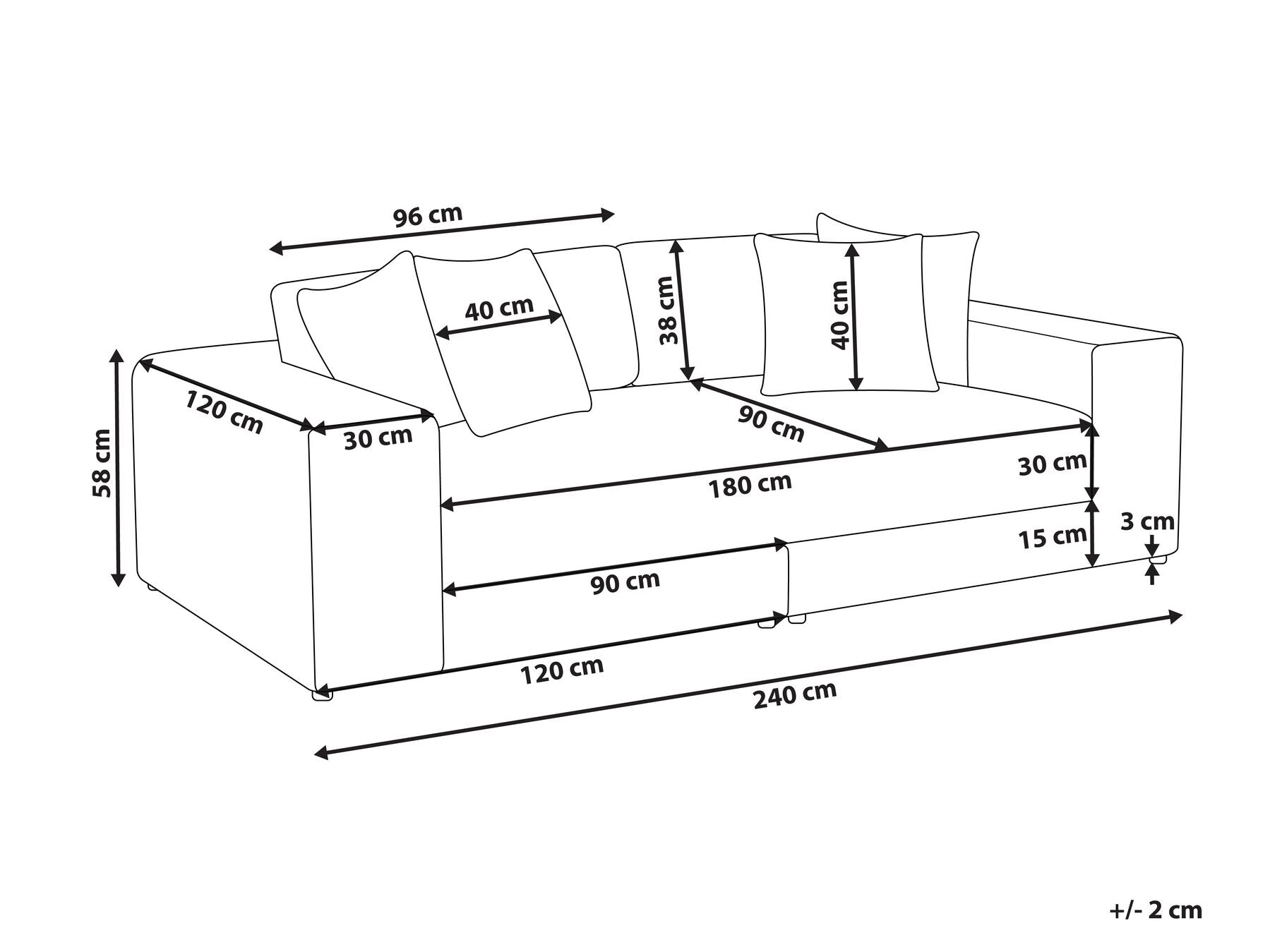 3 Seater Sofa Taupe GLORVIKA