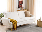 Sofa Bed VETTRE Velvet Off-White 3 Seater