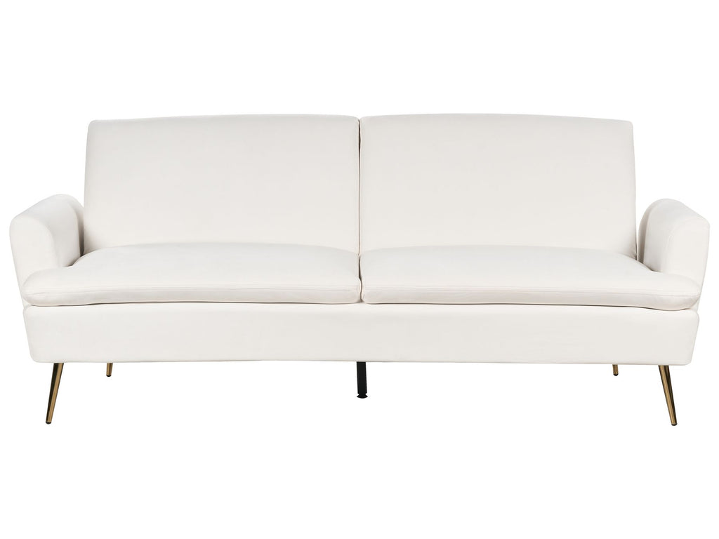 Sofa Bed VETTRE Velvet Off-White 3 Seater