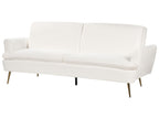 Sofa Bed VETTRE Velvet Off-White 3 Seater