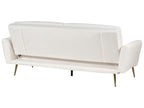 Sofa Bed VETTRE Velvet Off-White 3 Seater