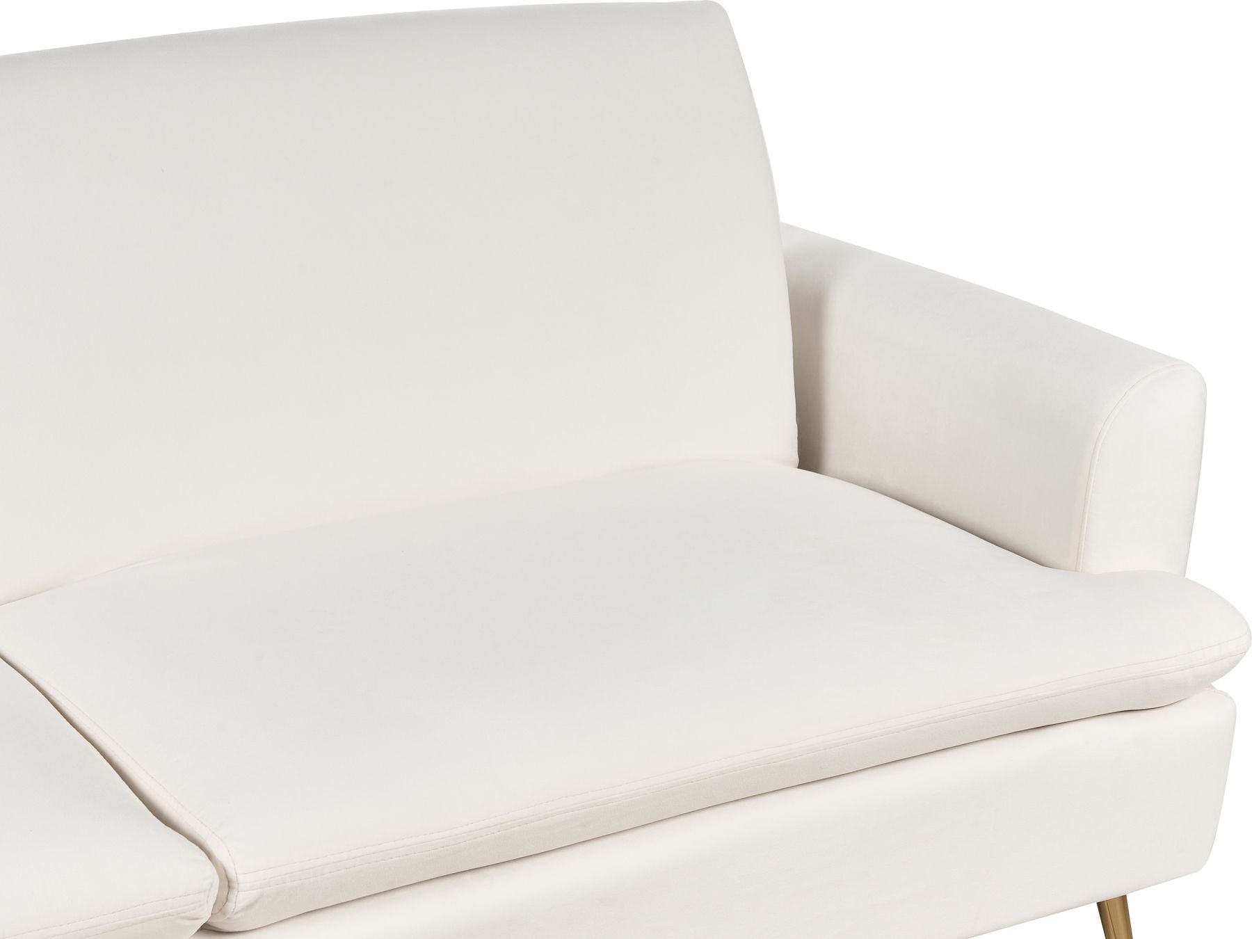 Sofa Bed VETTRE Velvet Off-White 3 Seater