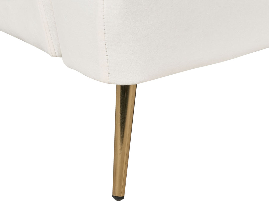 Sofa Bed VETTRE Velvet Off-White 3 Seater