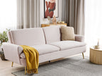 Sofa Bed VETTRE Velvet Light Beige 3 Seater