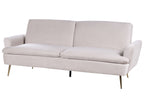 Sofa Bed VETTRE Velvet Light Beige 3 Seater