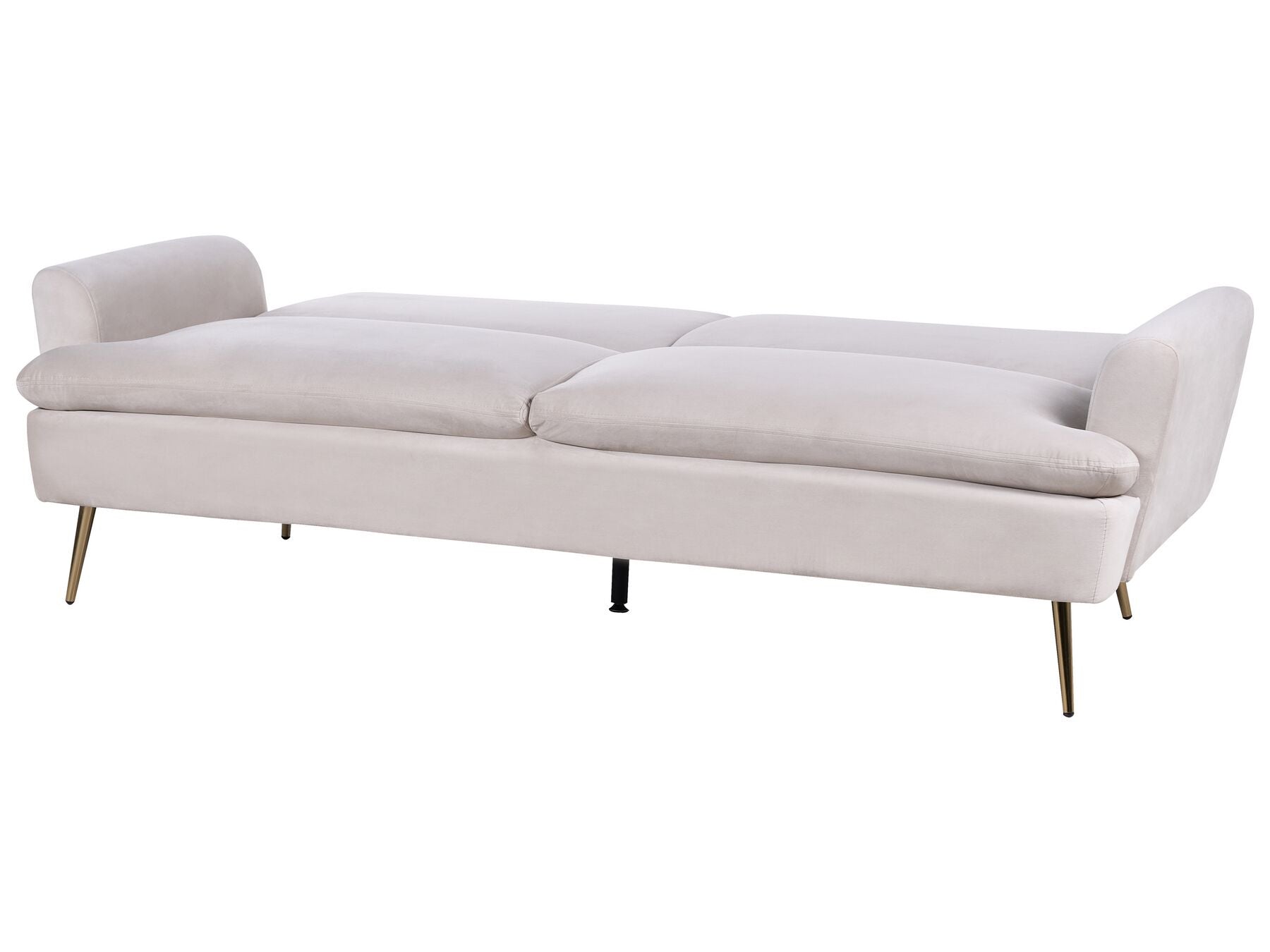 Sofa Bed VETTRE Velvet Light Beige 3 Seater