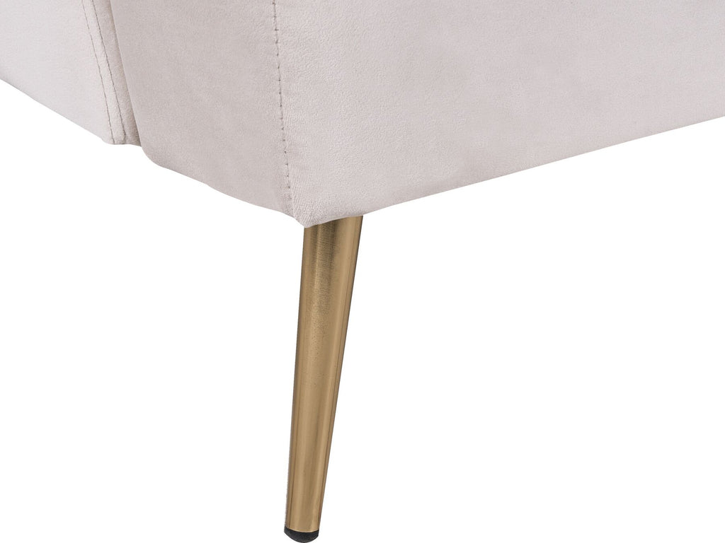 Sofa Bed VETTRE Velvet Light Beige 3 Seater