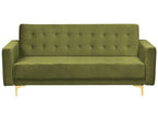 Sofa Bed ABERDEEN Velvet Green 3 Seater