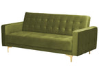 Sofa Bed ABERDEEN Velvet Green 3 Seater