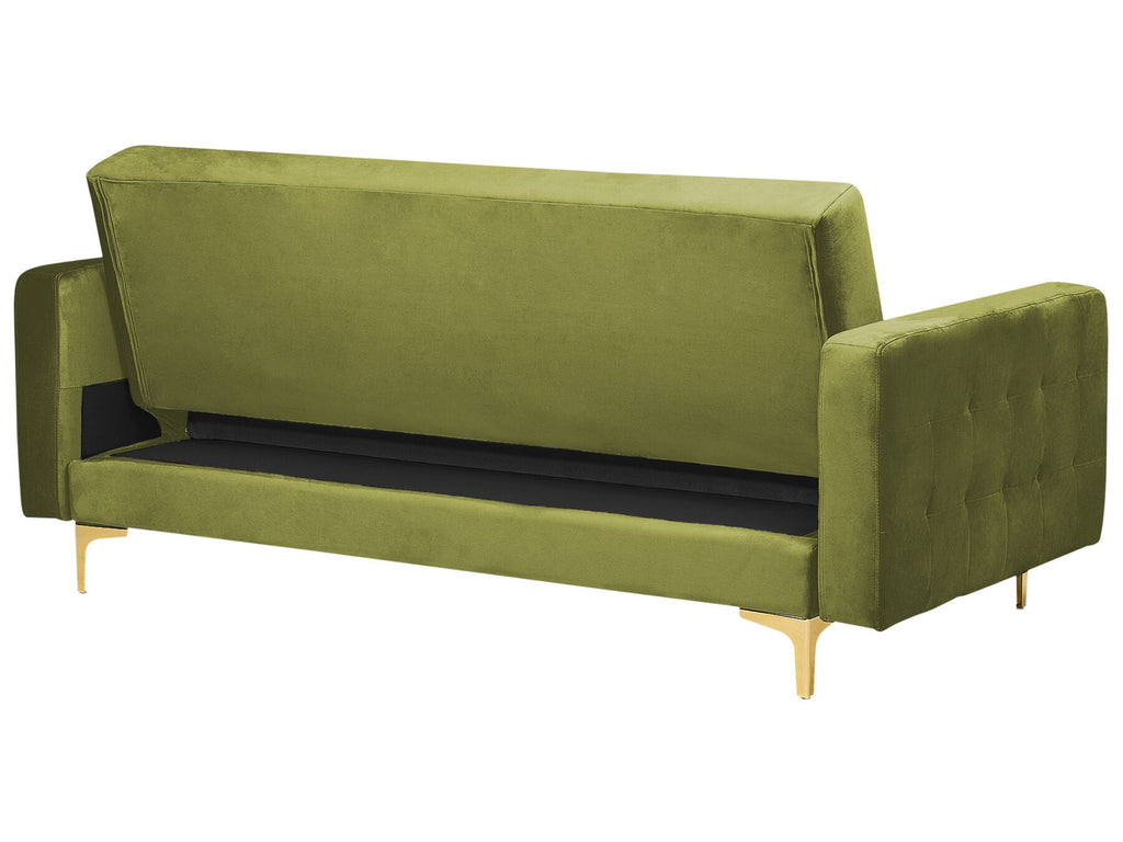 Sofa Bed ABERDEEN Velvet Green 3 Seater