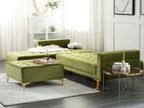 Modular Corner Sofa Bed ABERDEEN Velvet Green with Ottoman 4 Seater Right Hand