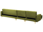 Modular Corner Sofa Bed ABERDEEN Velvet Green 5 Seater Right Hand