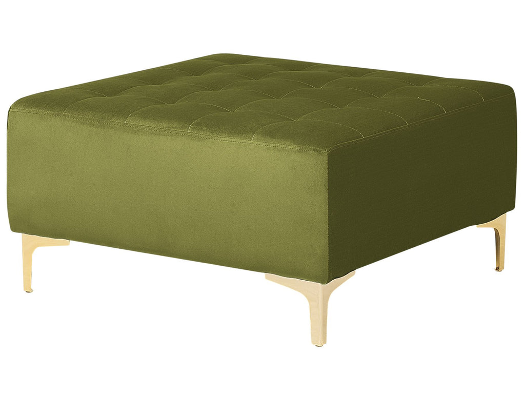 Modular Corner Sofa Bed ABERDEEN Velvet Green with Ottoman 5 Seater Right Hand