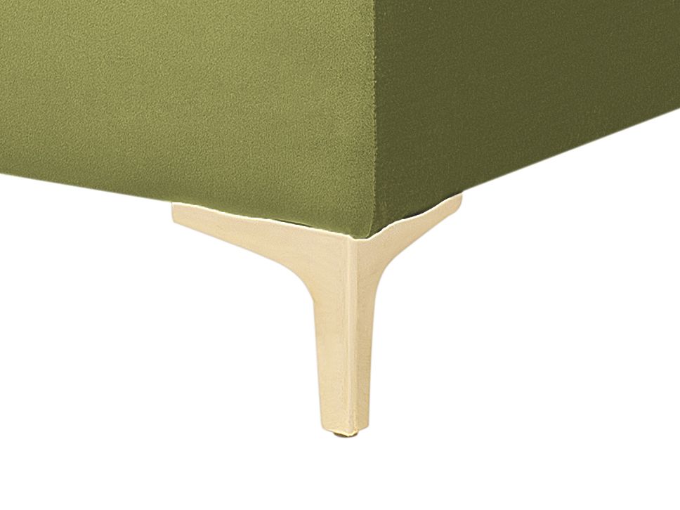 Modular Corner Sofa Bed ABERDEEN Velvet Green with Ottoman 5 Seater Right Hand