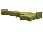 Modular Corner Sofa Bed ABERDEEN Velvet Green with Ottoman 5 Seater Left Hand