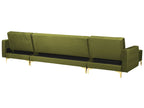 Modular U-Shape Sofa Bed ABERDEEN Velvet Green 5 Seater