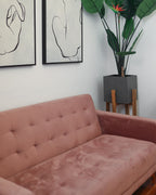 Sofa Bed ABERDEEN Velvet Pink 3 Seater