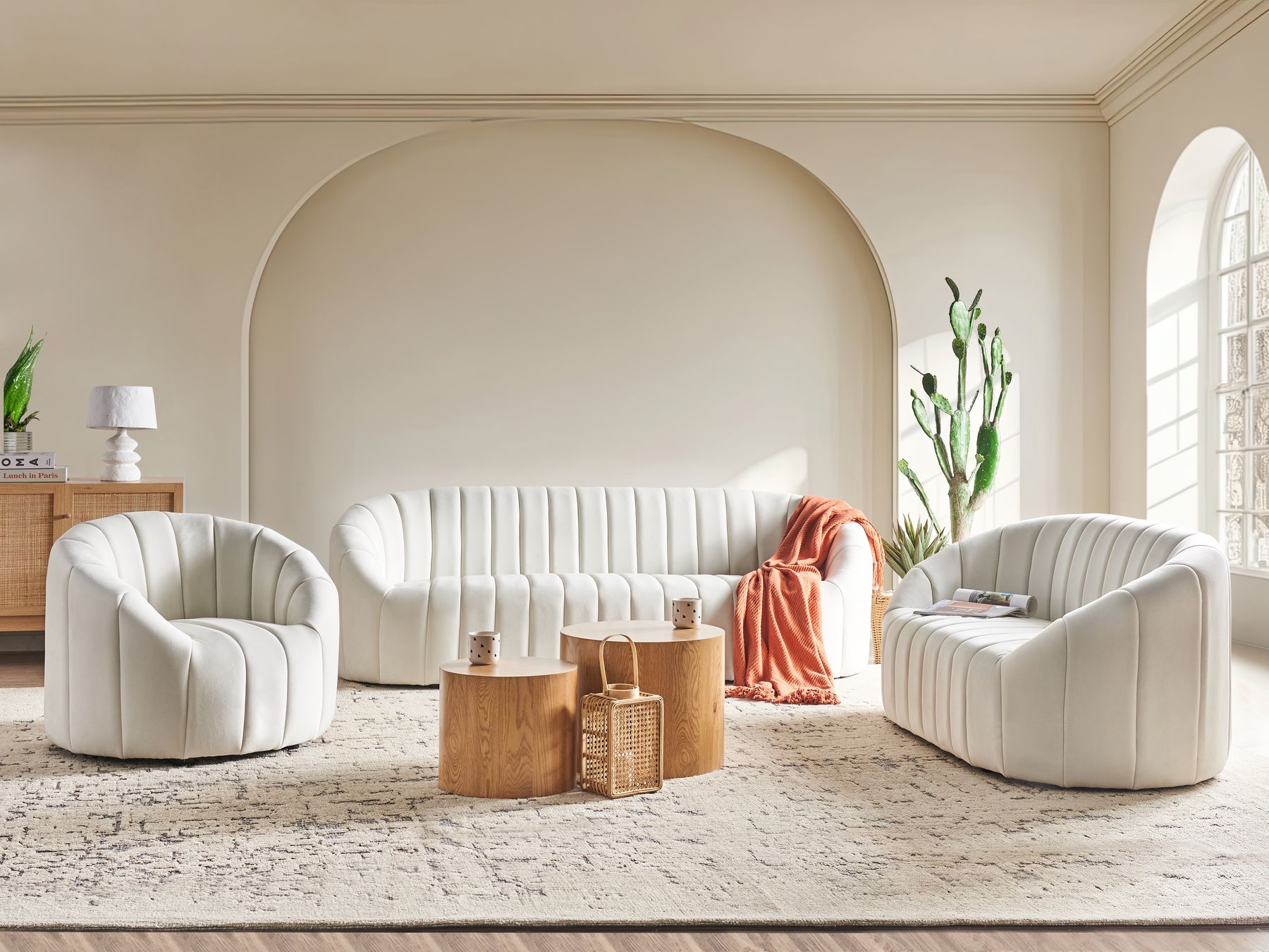 2 Seater Velvet Sofa Off-White MALUNG