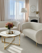 3 Seater Boucle Sofa White LOEN