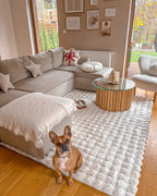 U-Shape Sofa Bed SOMMEN Fabric Light Beige with Storage 5 Seater