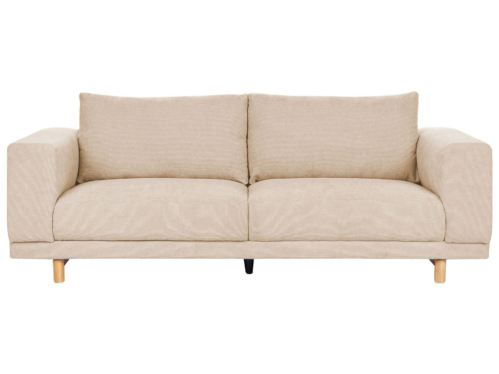 3 Seater Jumbo Cord Sofa Beige NIVALA