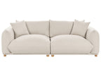 3 Seater Fabric Sofa Light Beige LUVOS