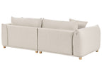 3 Seater Fabric Sofa Light Beige LUVOS