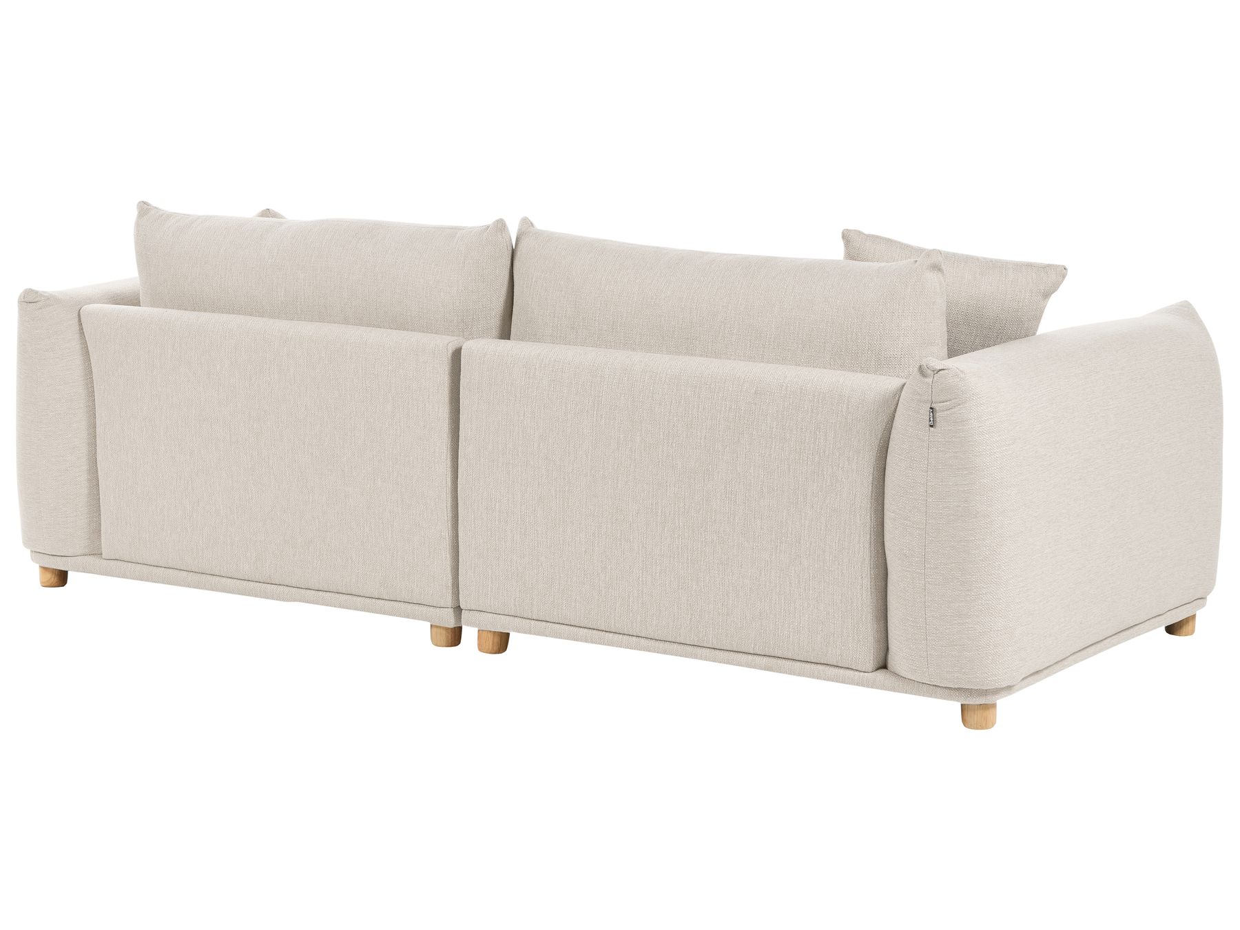 3 Seater Fabric Sofa Light Beige LUVOS