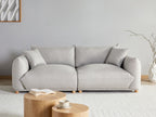 3 Seater Fabric Sofa Light Grey LUVOS