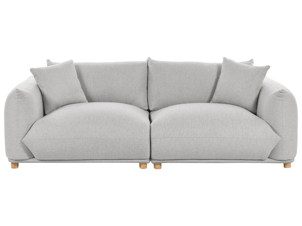3 Seater Fabric Sofa Light Grey LUVOS
