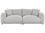 3 Seater Fabric Sofa Light Grey LUVOS