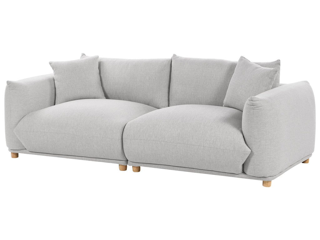 3 Seater Fabric Sofa Light Grey LUVOS