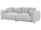 3 Seater Fabric Sofa Light Grey LUVOS